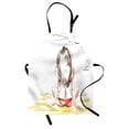 thumbnail image 1 of Summer Apron Sketch of a Beautiful Girl on Beach Summer Holiday on Sand Sunbathing Artistic, Unisex Kitchen Bib Apron with Adjustable Neck for Cooking Baking Gardening, Yellow White, by Ambesonne, 1 of 3