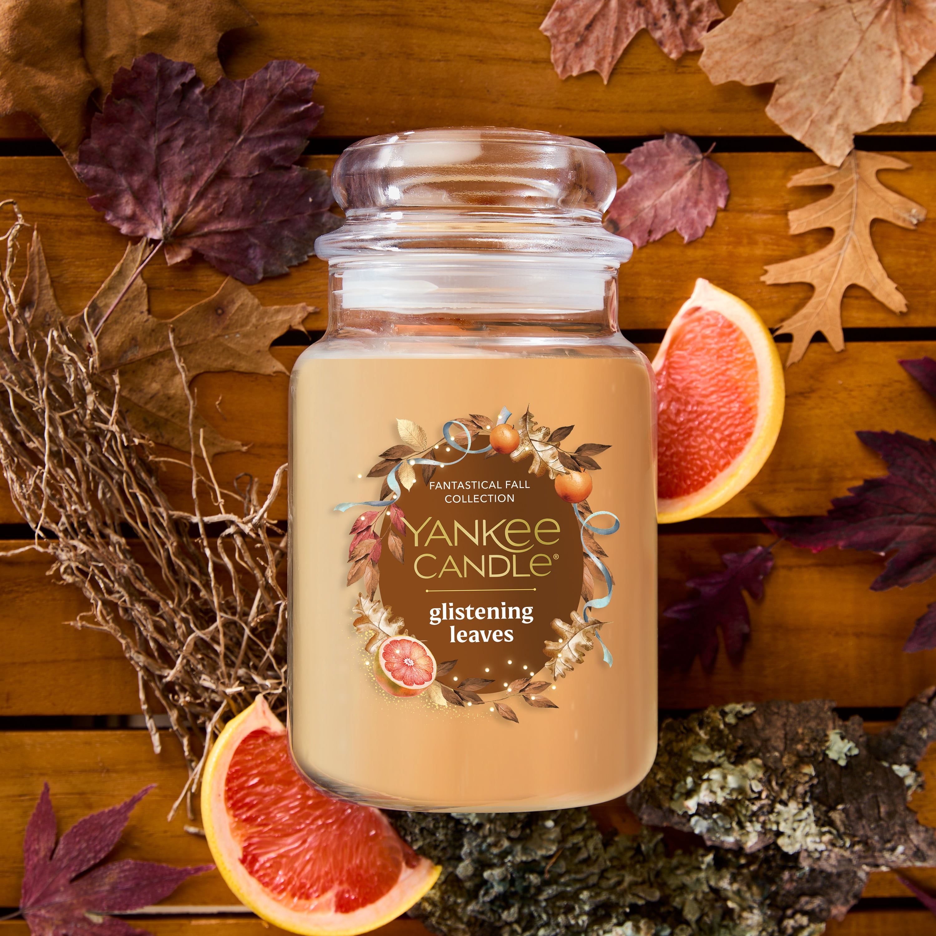 Yankee Candle Glistening Leaves Original Large Jar Scented Candles, 22 oz