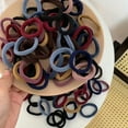 thumbnail image 3 of 50PCS/Set New Women Girls Candy Colors Nylon Basic Scrunchie Hair Tie Ponytail Hold Hair Rubber Bands Fashion Hair Accessories, 3 of 8