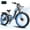 Blue, variant on ESKUTE C300R 750W Electric Bike for Adults, 48V 20.8Ah Battery, 26"x4.0" Fat Tire Step-Thru Ebike, 20MPH, 80 Miles, Full Suspension Electric Bicycle, 8-Speed White, UL2849
