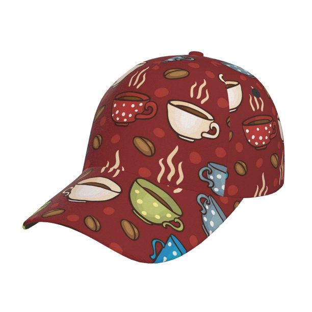 Fotbe Coffee Cups Gorro Clásico de Béisbol, Gorra Ajustable con Broche Snapback, Gorro de Exterior de Algodón Suave