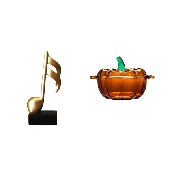 Escultura De Resina Con Forma De Calabaza, Plato De Cristal Creativo, Figura Musical, Adorno De Mesa, Tarro De Galletas, Centro De Mesa Para Escritorio, Chimenea, Regalo De Inauguración De La