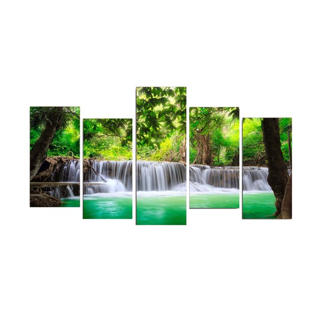 de La Impresión de La Cascada de Las Pinturas de Las Ilustraciones de La Pared de La Lona de 5 Paneles Fijó 30 * 60 / 80cm Sunnimix Pintura de la pared
