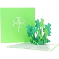 thumbnail image 4 of iGifts And Cards Happy St. Patrick's Day Clover 3D pop up card - Awesome, Cute, Fun, Cool, Luck, Unique, Irish, Green, Four-Leaf, Half-Fold, Special Occasion, St. Paddy's, Celebration, Shamrock, Best, 4 of 5