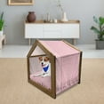 thumbnail image 3 of Pink and White Pet House, Gingham Style Mosaic Tile in Pink Color Shades Modern Grid with Small Squares, Outdoor & Indoor Portable Dog Kennel with Pillow and Cover, 5 Sizes, Pale Pink, by Ambesonne, 3 of 5