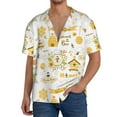 thumbnail image 3 of Haiem Farm Bee Cute Honey Men's Casual Shirts Short Sleeve Button Down Shirts Fashion Textured Summer Beach Shirt-XX-Large, 3 of 7