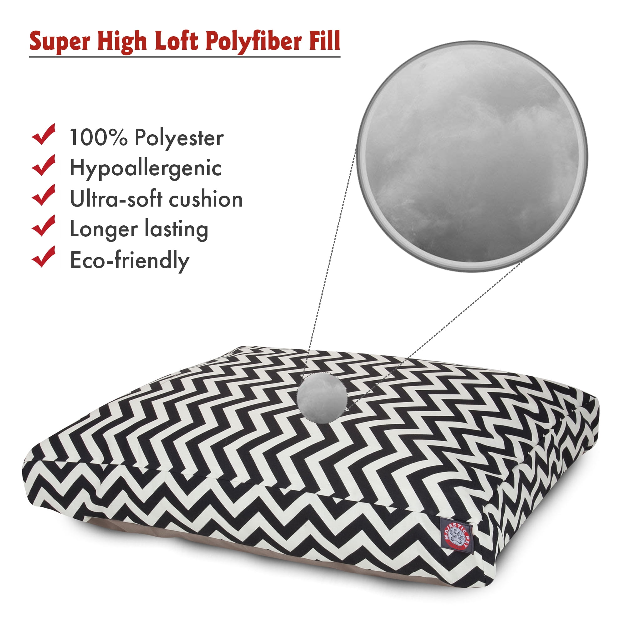 Majestic Pet | Chevron Rectangle Pet Bed For Dogs, Removable Cover, Black, Small