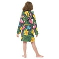 thumbnail image 7 of FORMRS Niños Bathrobe Unisex Hooded Robe Soft Plush Pajamas Sleepwear, Size 10-12T, Flamingo Floral Pattern, 7 of 7