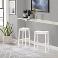 thumbnail image 3 of Hillsdale Furniture Fiddler Backless Saddle Bar Stool, White, 3 of 9