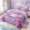 thumbnail image 3 of Manfei Ocean Axolotl Quilt Full,Pastel Animal Full Bedspread Sets,3pcs,1 Coverlet and 2 Pillowcases, 3 of 7