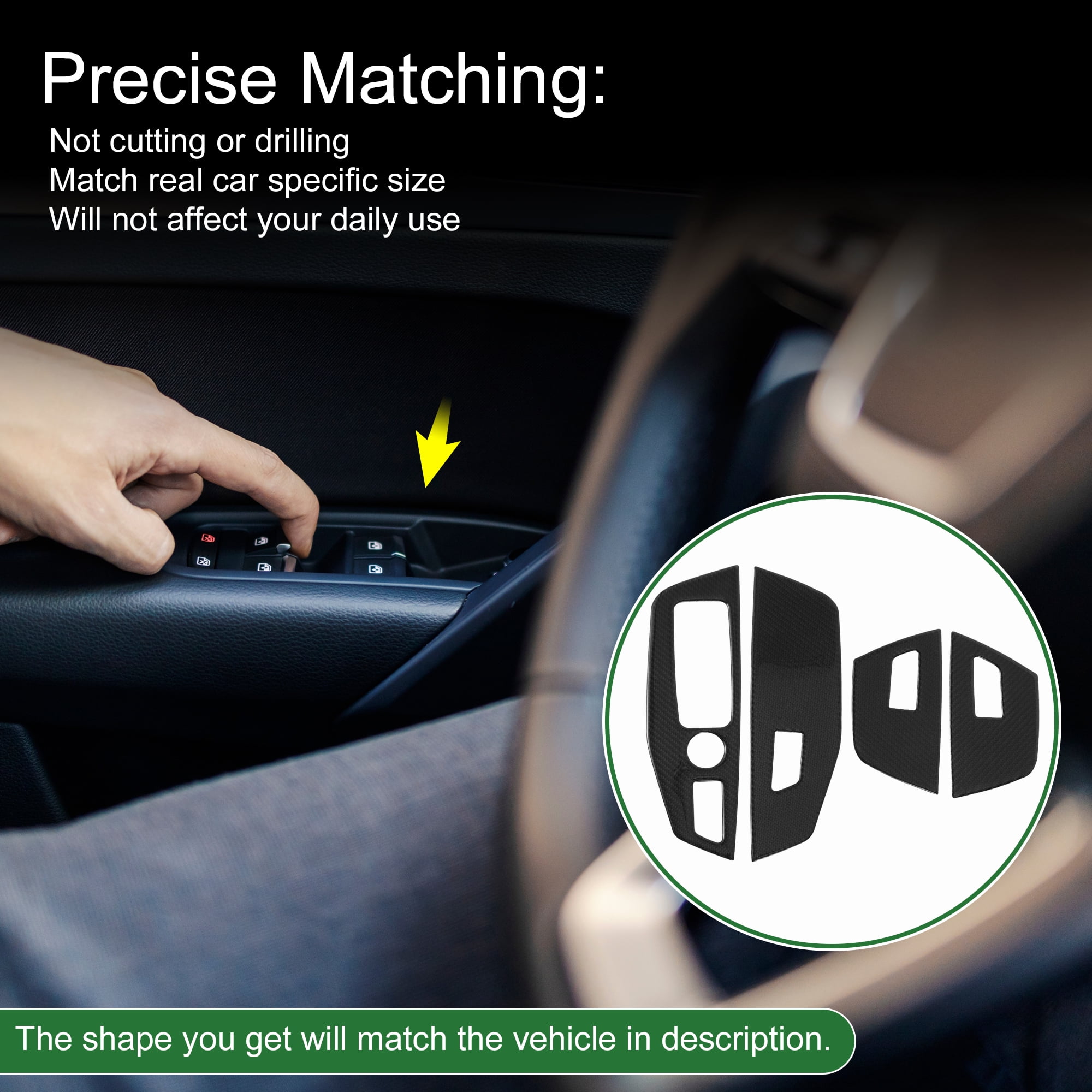 Unique Bargains Window Lift Switch Cover for BMW X3 2018-2021 Black