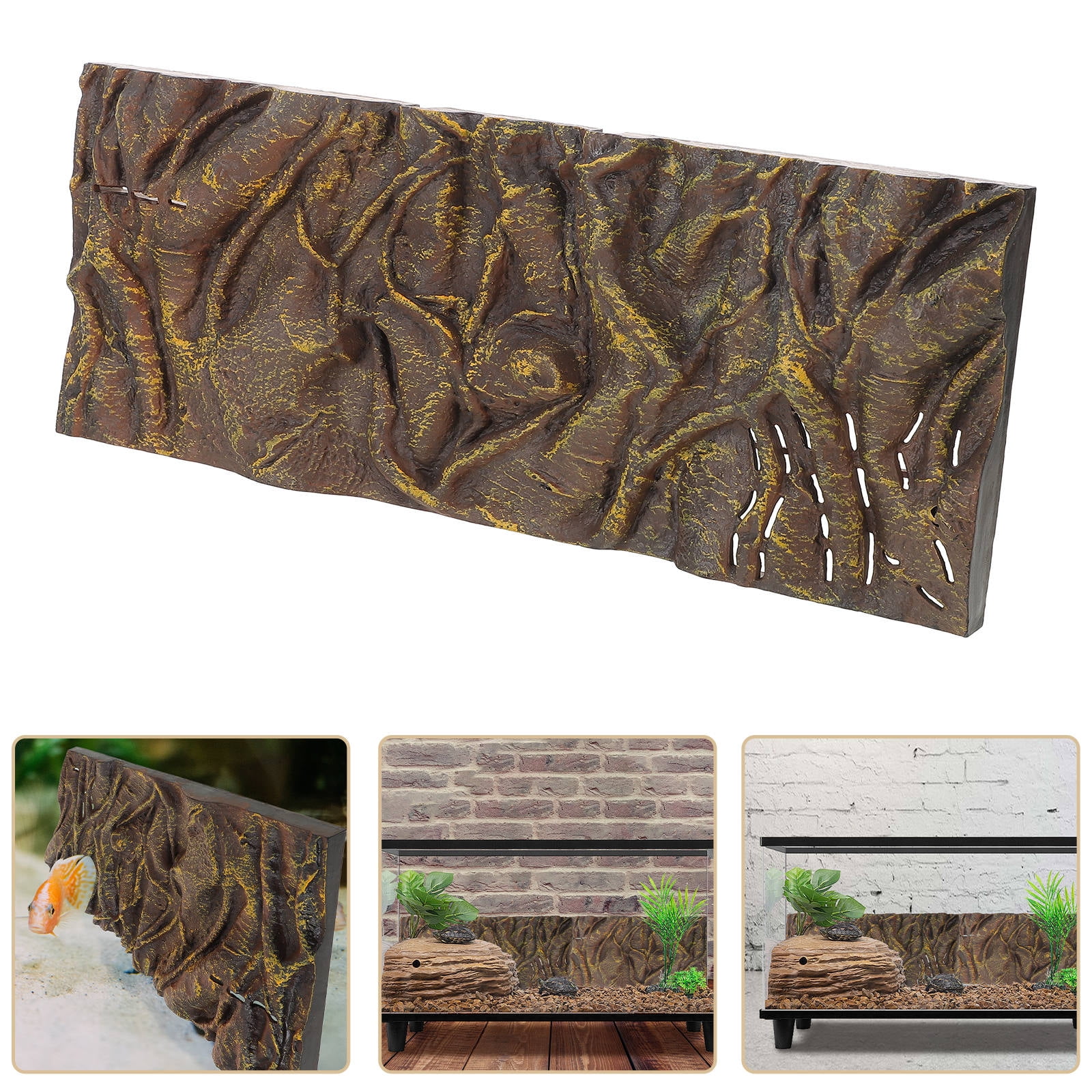 COMPUKAS Black Decorative Terrarium Background Board for Aquarium and Reptile Tank