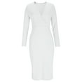 thumbnail image 5 of ClodeEU Women's Sexy Blazer Collar Bodycon Dress,Slim Pencil Skirt Dress ,Work Dresses Business Outfits White,Womens Plus M, 5 of 6