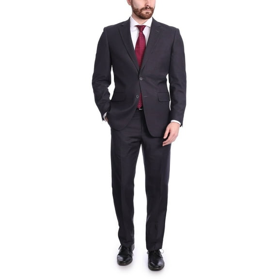Raphael Men's Regular Classic Fit Charcoal Gray 2 Button Men's Suit