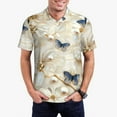 thumbnail image 5 of Yiaed Elegant Butterflies And PearlsPrint Men's Short Sleeve Polo Shirt,Golf Polo for Men Three-Button Golf Shirt Athletic Casual Collared T-Shirt- 3X-Large, 5 of 7