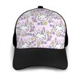thumbnail image 3 of Naloa Purple Rabbit Adult adjustable Print Baseball Hat, Patchwork curved brim baseball capfor Men and Women, One Size, 3 of 5
