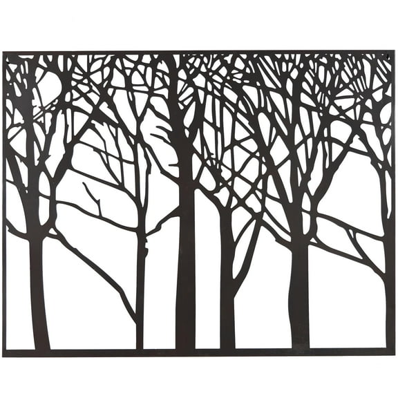 DecMode Black Metal Tree Wall Decor