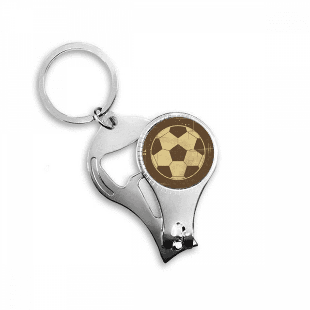 El futbol el deporte ilustración dibujo negro Llavero anillo Toe Nail Clipper kit de herramienta cortadora tijera abridor de botella de regalo