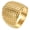 Gold, variant on Stainless Steel Wide Dotted Chunky Cocktail Rings for Women Comfort Fit Statement Bold Band Jewelry Gift Silver Size 10