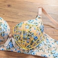 thumbnail image 6 of YLOMAY Bra Women Women‘s Underwear Gathered No Underwire Bras Printed Fashion Thin Brassiere Loose Daily Wear Beige 36, 6 of 7