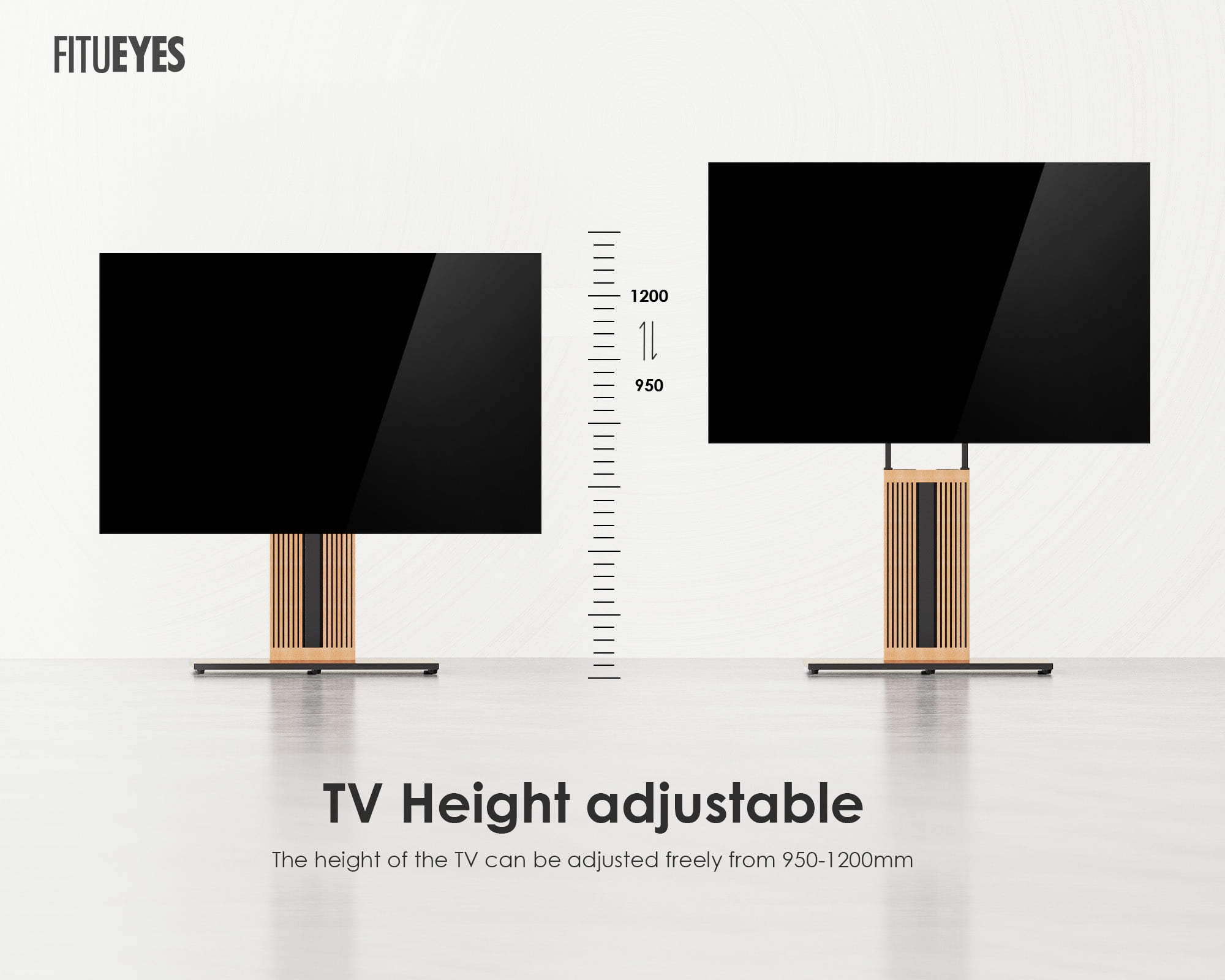 FITUEYES Design Floor TV Stand for 55-88 Inch TV, Modern TV Stand for Living Room, Study Room, Bedroom and Other Scenes, Zen Series.
