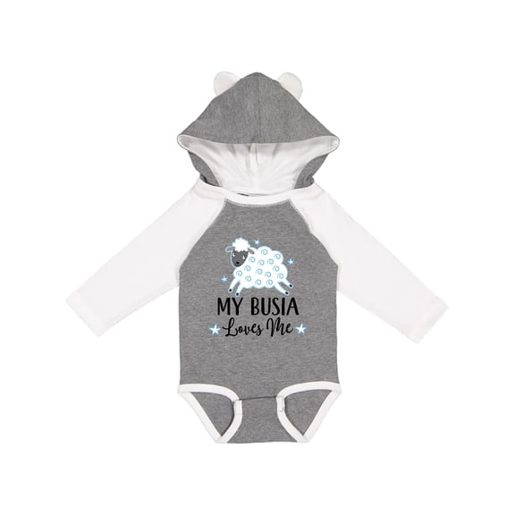 Inktastic My Busia Loves Me Baby Lamb Boys or Girls Long Sleeve Baby Bodysuit