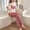 Pink, variant on Pajamas for Women Oversized Hearts Print Comfortable Pajama Sets with Pants Leisure Crew Neck Long Sleeve Sleepwear Summer Pjs for Women