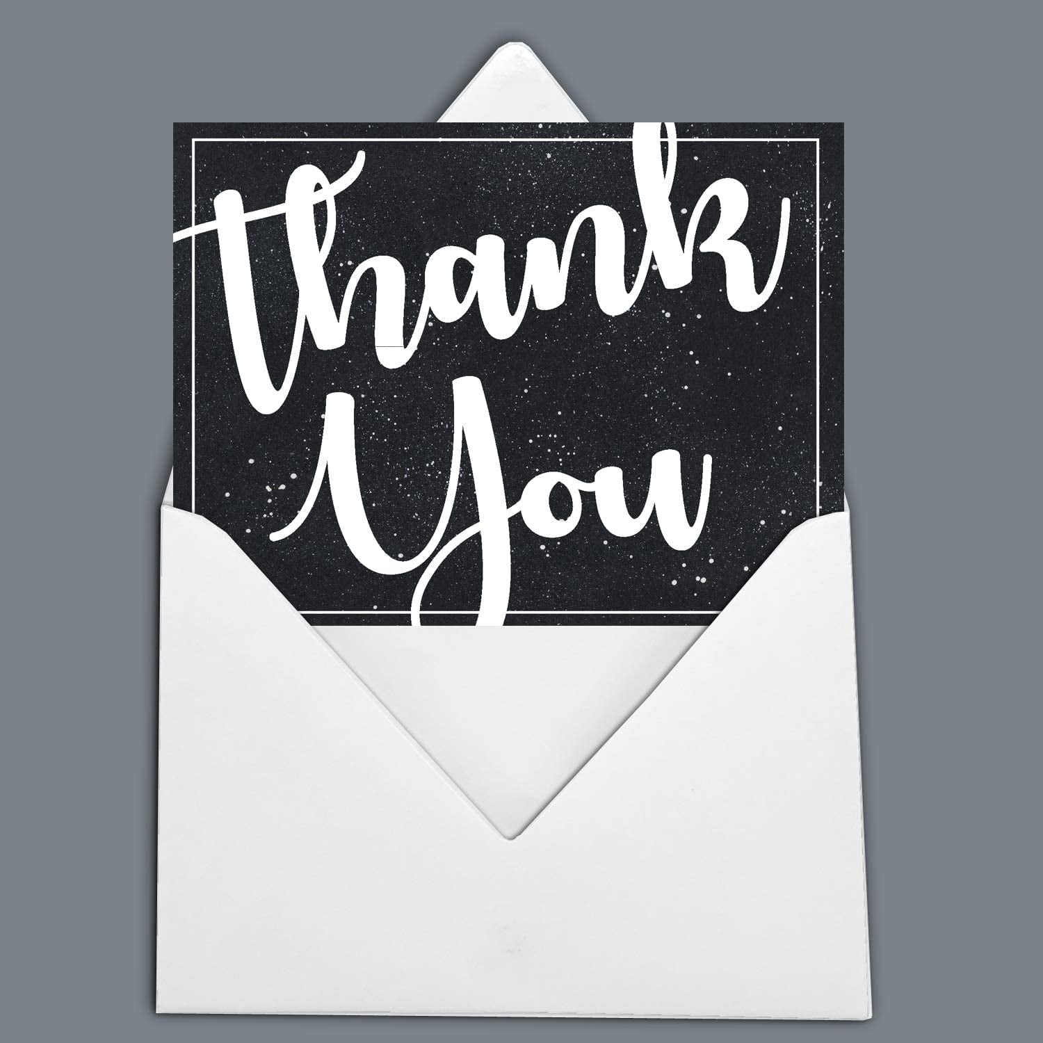 Darling Souvenir Black Galaxy Thank You Card Bridal Shower Graduation Blank Folding Greeting Card Thank You Notes With Envelope - 36 Pcs