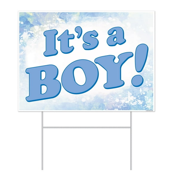 Beistle - Plastic It's A Boy! Yard Sign - 11½" x 15½" - Pack of 6