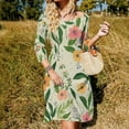 thumbnail image 3 of Floral Pattern Pretty Pastel Flowers Sweetheart Knot Flared Dress Fashion Design Large Size Loose Dress Spring Summer Women Dress, 3 of 9