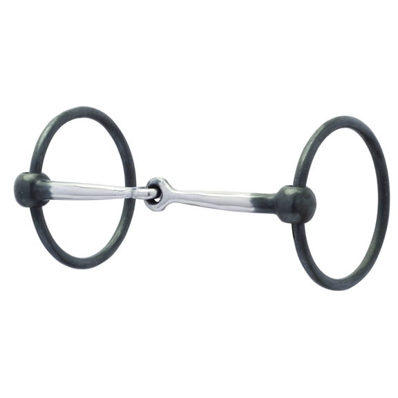 Weaver Leather Ring Snaffle Bit, Black Steel 5" Mouth