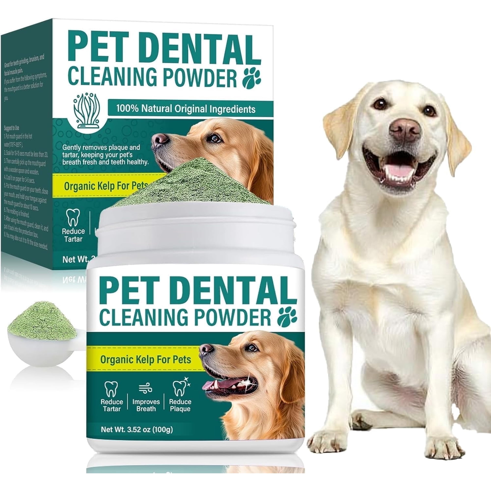 Dog Dental Powder, Dog Teeth Cleaning Powder, Dental Care Supplies for DogsDog Teeth Cleaning Powder, Natural & Pet-Safe Formula, Easy-to-Use