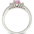 thumbnail image 2 of Sterling Silver Rose-Tone Created Pink Opal And Cz Ring (Size 6) Made In India qr7146-6, 2 of 5