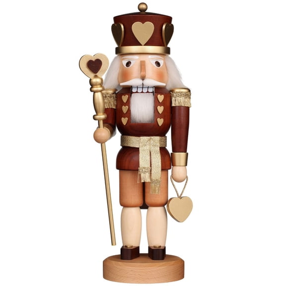Alexander Taron 14.75" Free Standing Christian Ulbricht Handcrafted Wooden King of Hearts Nutcracker