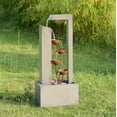 thumbnail image 1 of Steel Cups Fountain with Pump and River Stones - Outdoor, 1 of 5