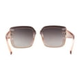 thumbnail image 2 of Womens Rectangle Rimless Thick Plastic Retro Designer Sunglasses Peach Brown Mirror, 2 of 4
