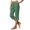 16# Army Green, variant on Cotton Linen Capri Pants for Women Petite Tailored Split Button Elastic Waist Capris Light Weight Summer Casual Mint Green 2XL