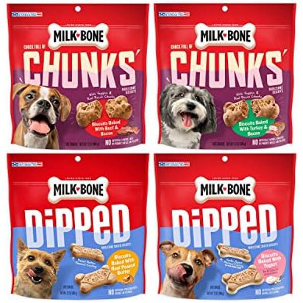 MilkBone Dipped And Chunks Dog Treats Variety Pack, 12 Ounce (Pack Of