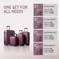 thumbnail image 3 of IVV 4-Piece Vertical Stripe Hardside Spinner Luggage Set, Lighweight Trolley Case Set with Aluminum Alloy Handles and Spinner Wheels, 16"/20"/24"/28", Violet, 3 of 9