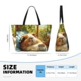 thumbnail image 4 of Zufioo Lazy Home Style Guinea Pig Print Large Capacity Beach Travel Bag, Zippered Pocket Foldable Hand-held Shoulder Beach Bag, 4 of 7