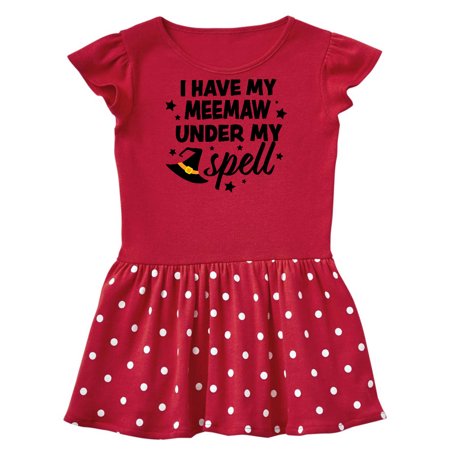 

Inktastic I Have My Meemaw Under My Spell with Cute Witch Hat Gift Baby Girl Dress