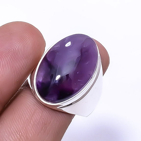 Trapiche Amethyst - Brazil Gemstone 925 Sterling Silver Ring S.8.5 R_9492_280_50, Christmas Sale, Birthday Gift, Beautiful Jewelry For Woman
