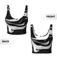 thumbnail image 6 of Sports Bras for Women Workout Tank Tops, Abstract Black White Swirls Running Vest with Removable Cups, 6 of 7