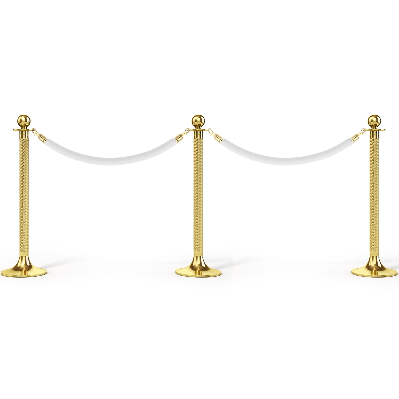 Unique Bargains 4 Feet White Velvet Stanchion Rope 2 Pack Crowd Control Barrier Rope