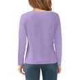 thumbnail image 2 of TQWQT Girls Tops Size 10-12 Long Sleeve Shirts Spring Cute Light Purple Shirts Kids Crewneck Size 10-12 T-shirts Toddler Basic Tween Girls Clothes 130, 2 of 5