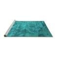 thumbnail image 2 of Ahgly Company Machine Washable Indoor Round Oriental Turquoise Blue Industrial Area Rugs, 7' Round, 2 of 4