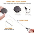 thumbnail image 2 of Badge Holder Reel Retractable, Metal Heavy Duty Badge Holder with Belt Clip Key Ring and 6pcs Plastic ID Card Holders, Steel Wire Cord Up to 25 inch (2 Pack), 2 of 4