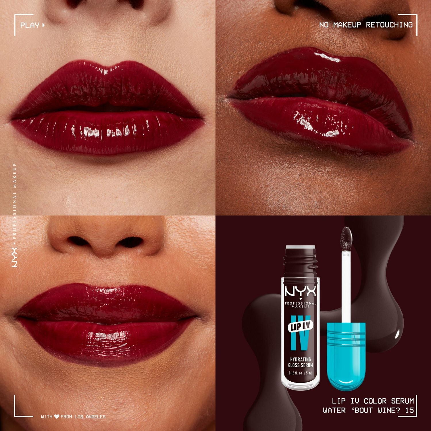 NYX Professional Makeup Lip IV Hydrating Gloss Stain, Lip Tint, Infused with Vitamins & Coconut Water