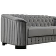 thumbnail image 6 of Euroco Mid-Century Velvet Sofa 82" Upholstered Sofa with Rubber Wood Legs, 3 Seater Sofa Couch with Thick Removable Seat Cushion for Living Room, Gray, 6 of 8