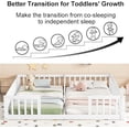 thumbnail image 5 of Kumix Double Floor Bed with Fence Guardrails, Wood Double Twin Floor Beds for Twins, Floor Bed for 1-3, Two Shared Beds, Floor Bed, Easy Assembly, White, 5 of 8